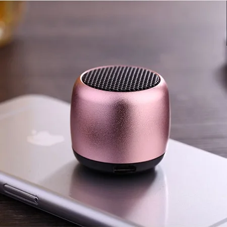 Мини металлический Bluetooth динамик портативный стерео сабвуфер звук MP3 беспроводные музыкальные колонки с микрофоном Hands Free для телефона ПК Xiaomi - Цвет: rose gold