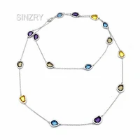 sinzry luxury glass artificial crystal long sweater necklaces geometry shinning colorful creative costume jewelry accessory