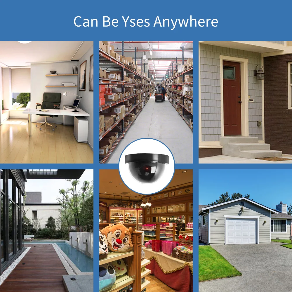 Муляж купольной камеры видеонаблюдения с мигающим красным светодиодом|Камеры