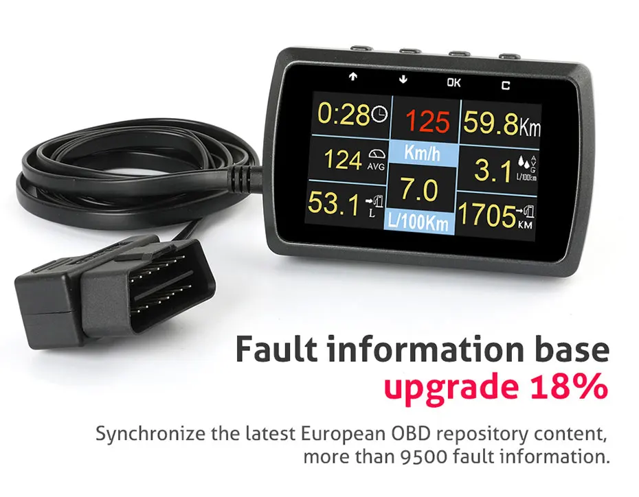Ancel A501 OBD2 бортовой компьютер для автомобиля цифровой HUD Дисплей Расход топлива температура воды выше скорости метр OBD сканер
