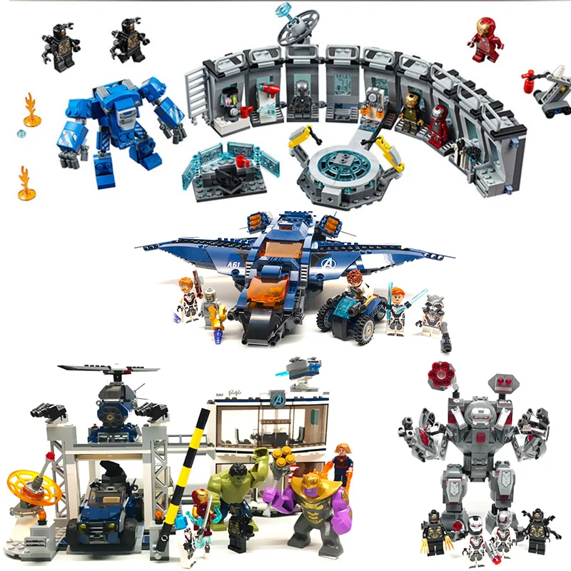 Супер герои модель строительные блоки чудесные The Outriders Attack War Machine Avengerss Ultimate Quinjet