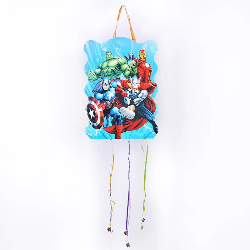 Pinata 1pcs 6 шт./партия, коробки для попкорна с супергероями Мстителями, украшения для дня рождения, вечерние принадлежности, украшения для дня рождения детей - Цвет: Pinata 1pcs