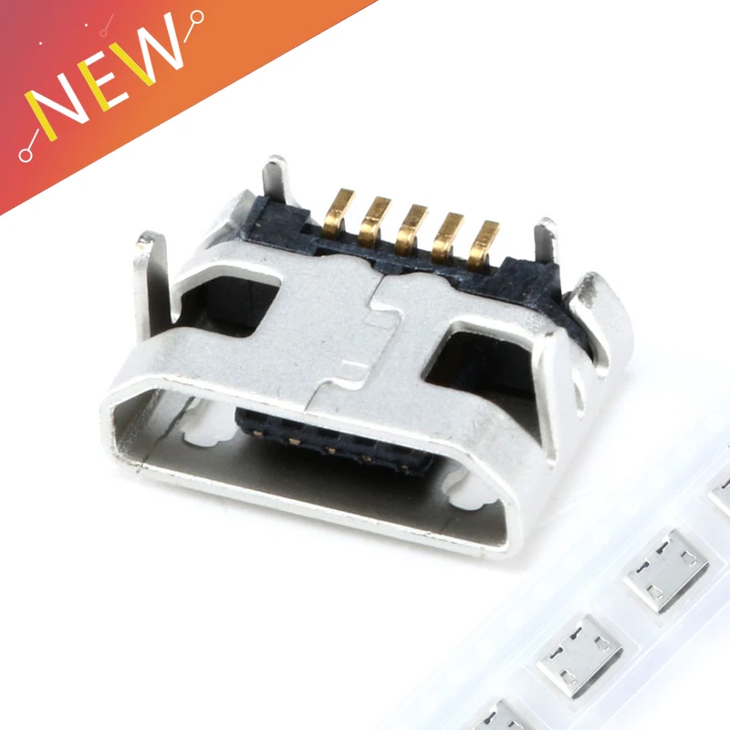 100 шт. Micro USB 5P разъем шаг 7 2 мм Женский SMD DIP разъемы для мобильного Mini ремонт