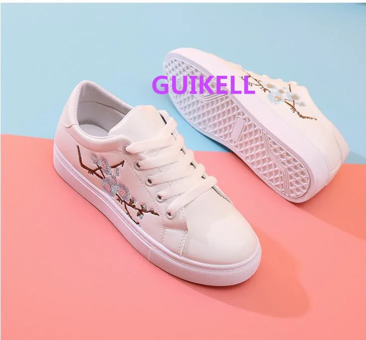 Guikell 2017 Весна Лето Новая обувь Горячая подошве уличные белые парусиновые туфли