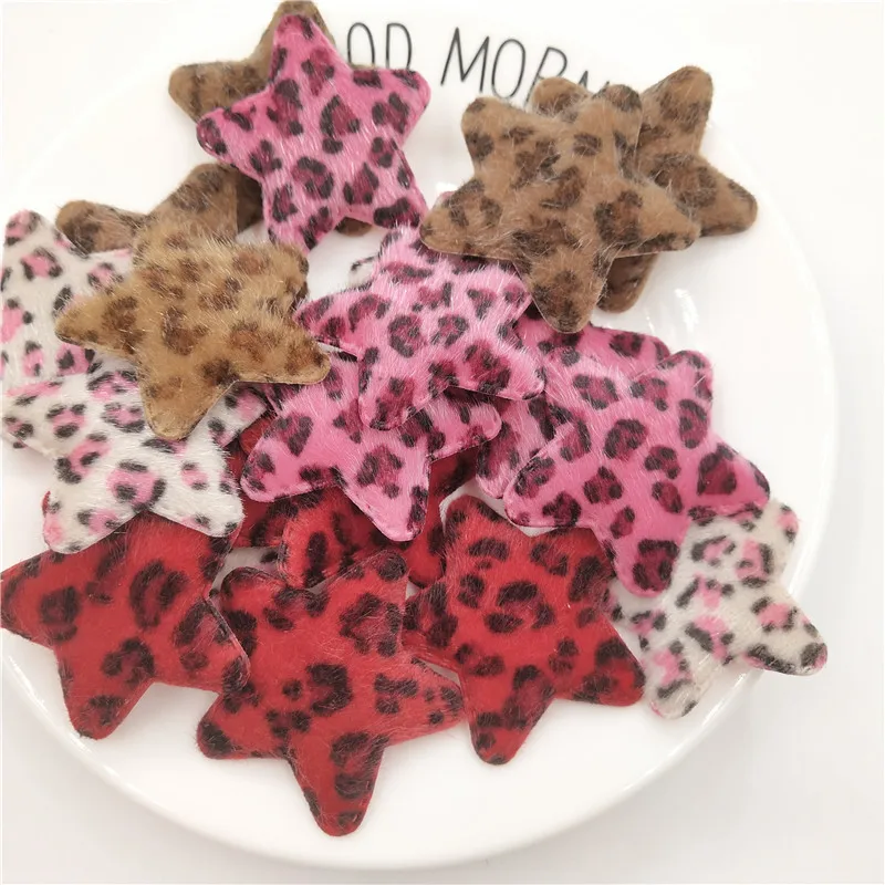 8pcs/lot 5cm Padded appliques Star shape Fury Patches for headwear decoration handmade hair accessories | Дом и сад