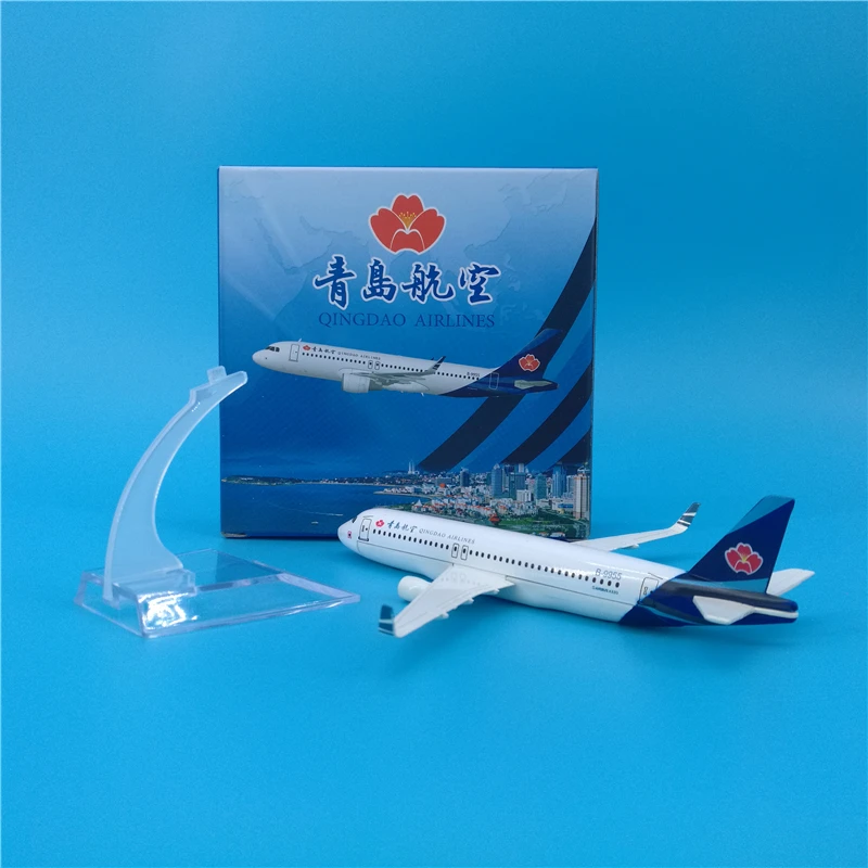 Модель самолета A320 авиакомпании Qingdao QD 16 см металлическая модель под давлением