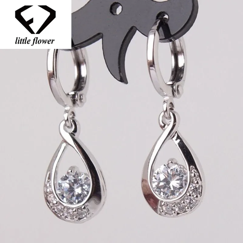 

Drop Earrings Female Shining Sapphire Jewelry Women Brincos Bizuteria Orecchini S925 Silver Color Diamond Drop Earrings