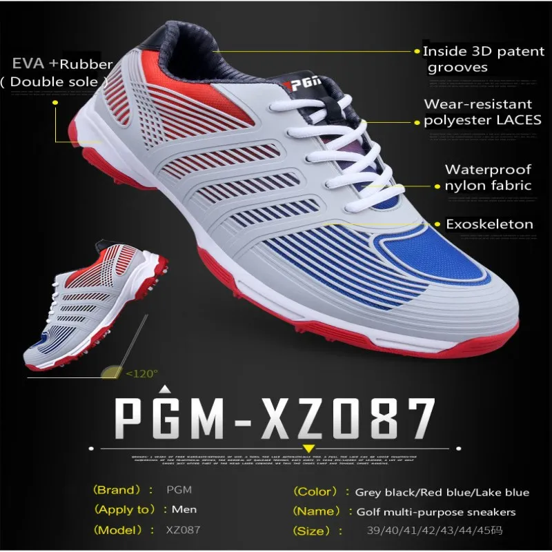 

2018 PGM golf shoes Male Breathable Sneakers Outdoor Waterproof men shoes Patented Anti-skid golf Sneakers for men Plus size