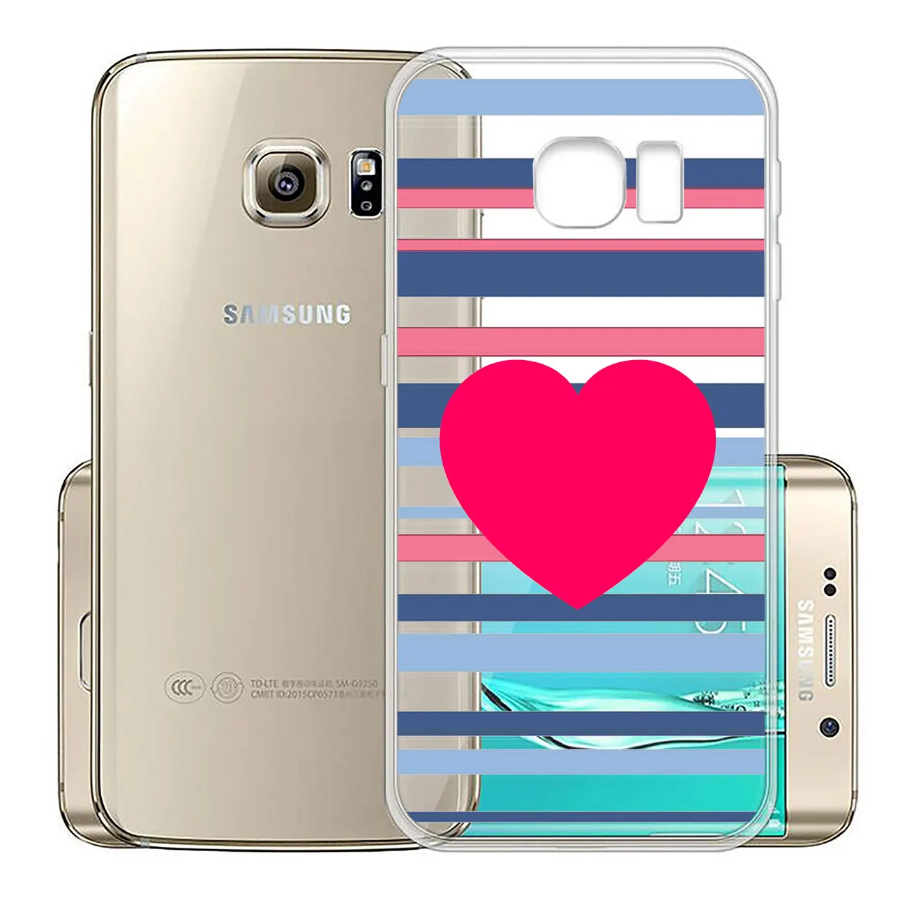 Мягкий чехол в розовую полоску с сердечками и губами для Samsung Galaxy J8 J7 Duo J6 J5 J4 J3 2017 A2