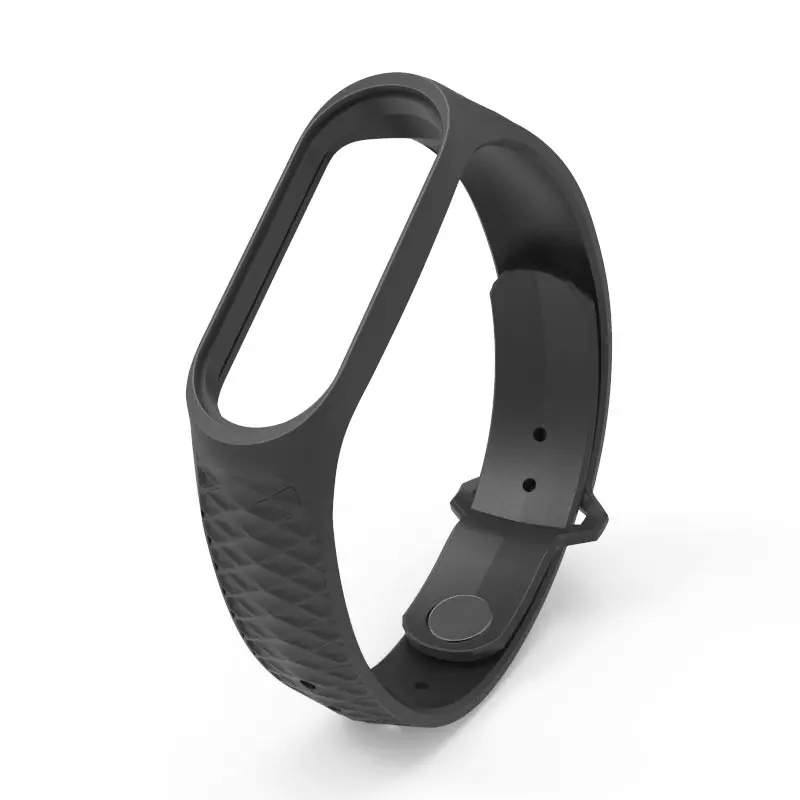 Mi jobs mi Band 4 ремешок Aurora силиконовый спортивный ремешок для Xiaomi mi Band 4 3 браслет Correa mi band 3 браслет Pulseir ремешок на запястье - Цвет: Black
