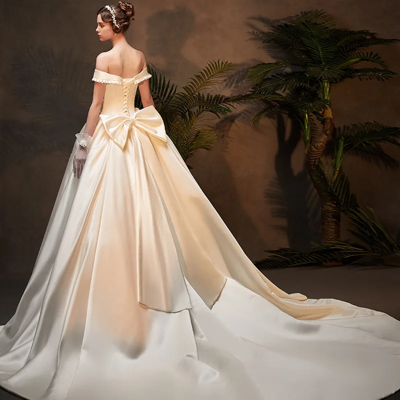 luxury White Stain Wedding Dresses 2019 Simple Dress Bridal Gown Party vestido de noiva princesa | Свадьбы и торжества