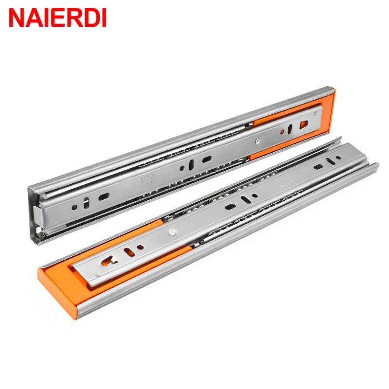 NAIERDI 10 &quot 22&quot из нержавеющей стали шкаф слайды мягкие закрытые три секции ящика