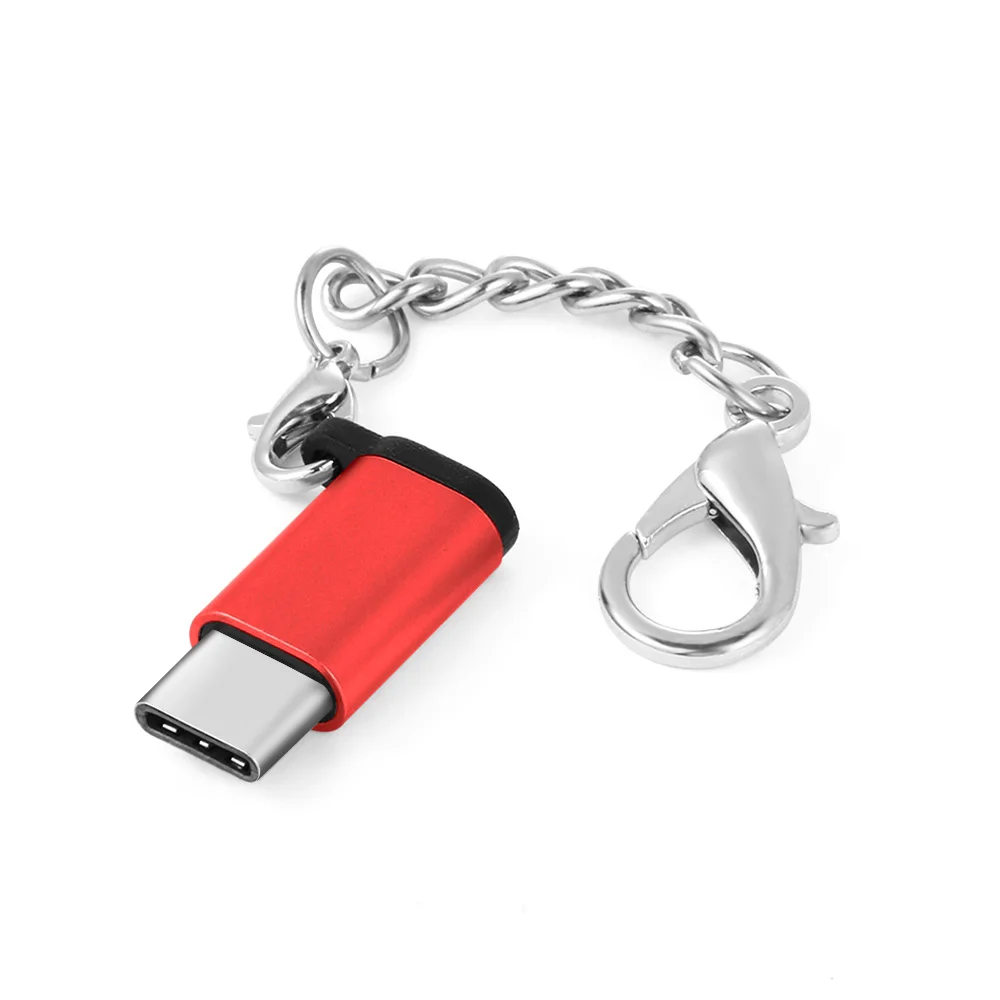 1 шт. брелок кабель usb type C адаптер OTG Micro USB Женский Для type C Мужской конвертер адаптер USB-C для iPhone huawei