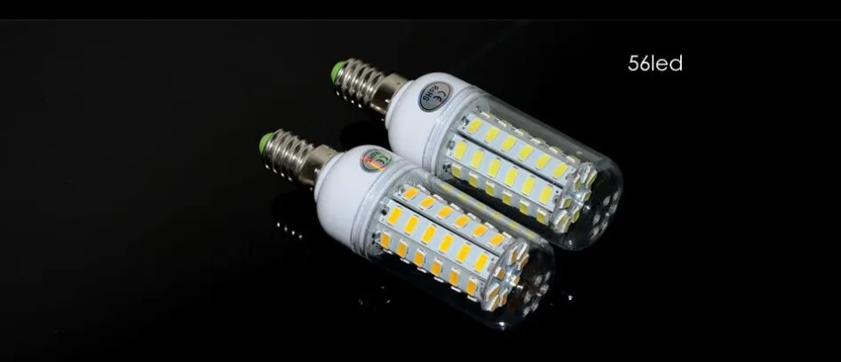 10 X E14 SMD5730 светодиодный 56 светодиодный Кукуруза лампы светодиодный лампы кукурузы AC 220V18W высокий показатель световой светодиодный прожектор света