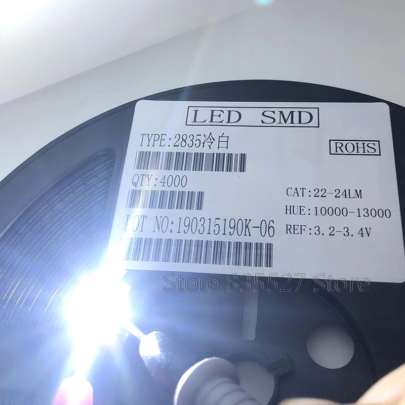 4000 шт./катушка/лот 2835 SMD led 23-25LM чистый белый/натуральный белый/теплый белый/холодный белый яркий светильник