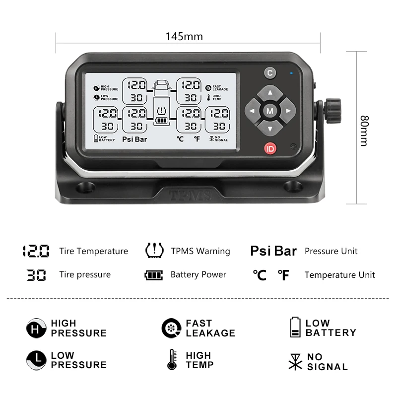 Система контроля давления в шинах TPMS для грузовиков система сигнализации сбоя