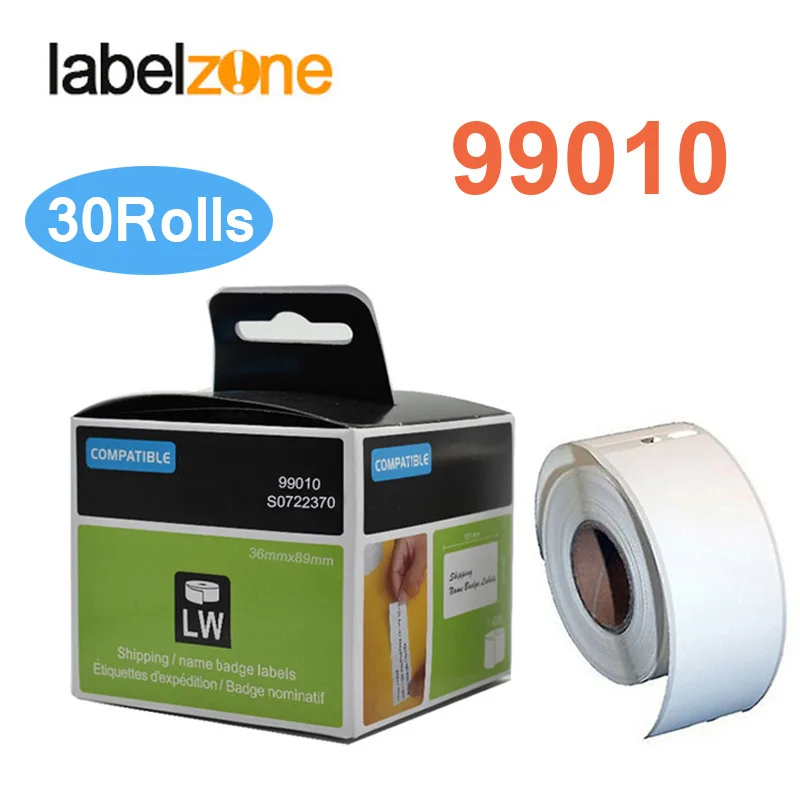 30Rolls 99010 Label 28mm*89mm Thermal Paper Compatible for Dymo LabelWriter 400 450 450Turbo Printer SLP 440 450 130pcs/roll