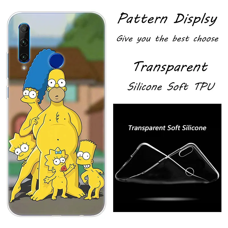 002 Модный мягкий силиконовый чехол Homer Simpson для Huawei Honor 20 20i 10 9 8 Lite 8X 8C 8A 8S 7S 7A Pro View 20 - Цвет: 002