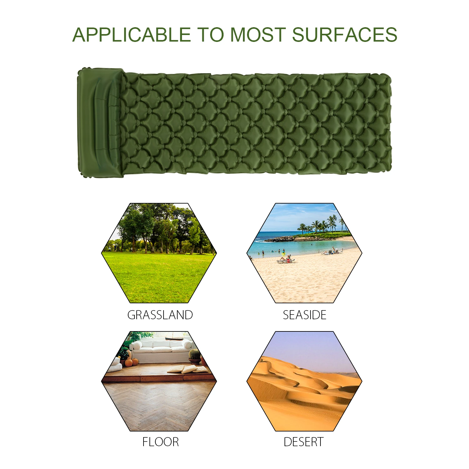 

TOMSHOO Outdoor Beach Sleeping Pad Inflatable Mattress Camping Mat Moistureproof Air Mattress Cushion Sofa Bed with Pillow