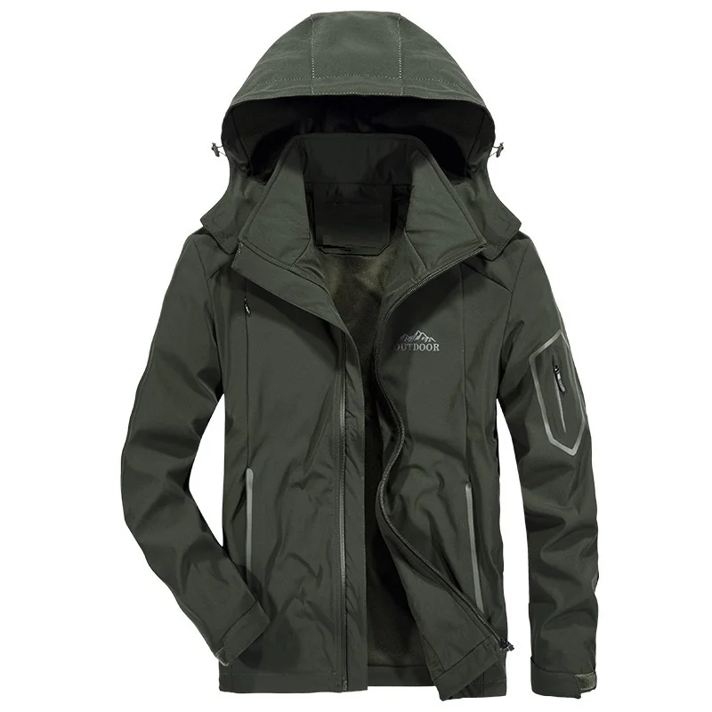 Куртка мужская с капюшоном на молнии длинным рукавом | Мужская одежда