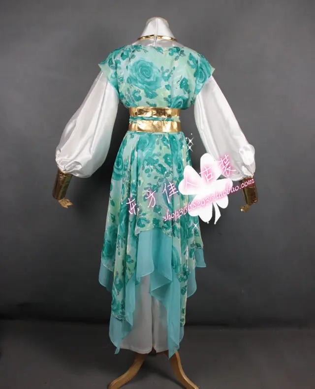 

Women's Costume Swordlady Rose Red Costume TV Play Legend of the Eagle Shooting Hero Actress HuangRong Two Color Costume