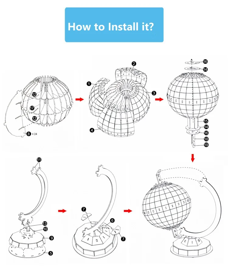 DIY 3D головоломка Глобус модель картины Пазлы теллурион Цвет Соответствующие модели земли континенты обучения доска игрушки для детей edu