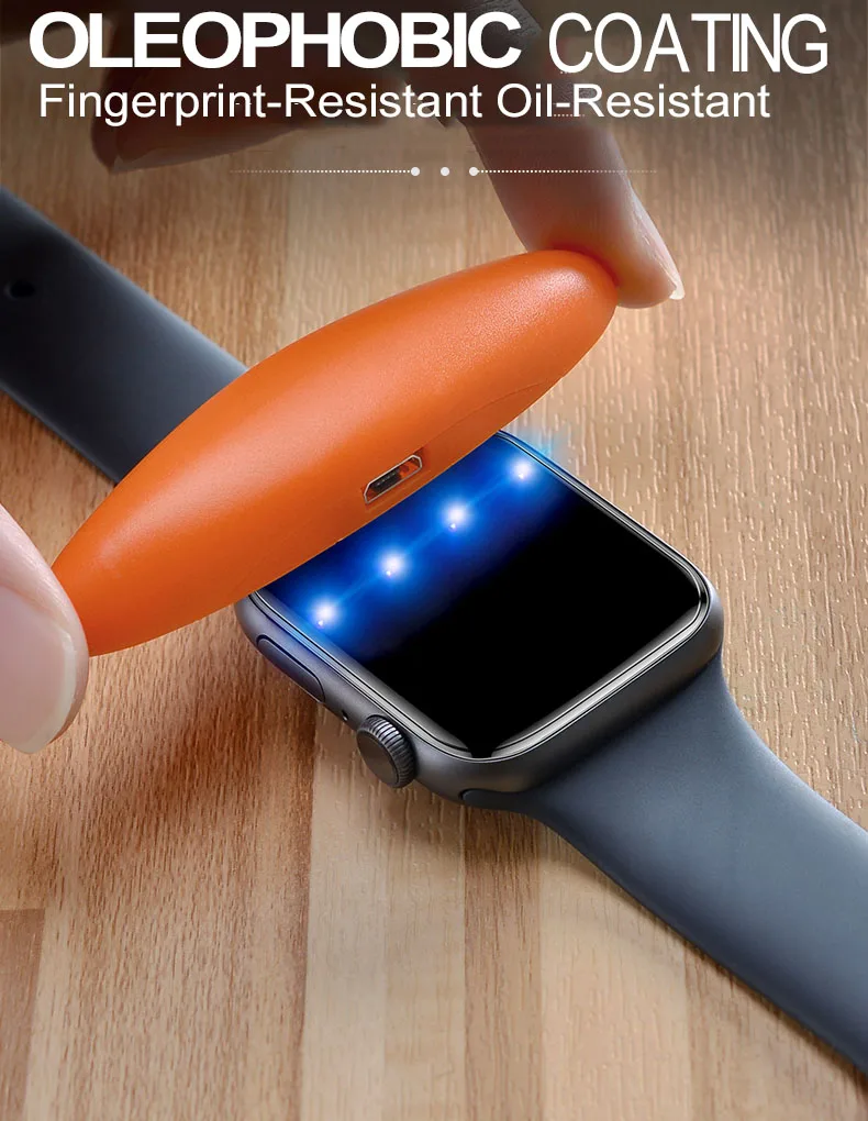 9D УФ-Стекло Nano Liquid для Apple Watch 38 мм 42 мм 40 мм 44 мм Защита экрана для Apple 4 3 2 1 серии Полный Клей закаленное стекло