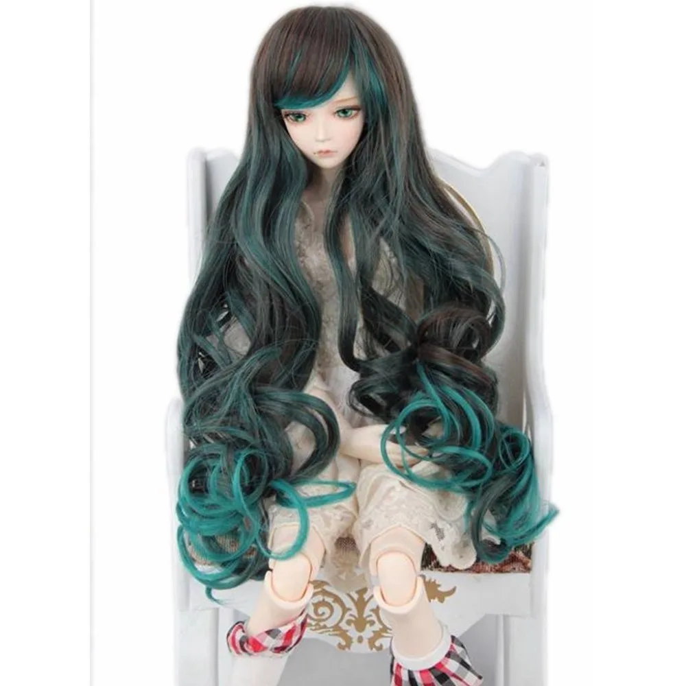 [Wamami] 97 # черный и зеленый длинный парик для 1/4 MSD AOD DOD DZ BJD Dollfie 7 &quot 8&quot|Куклы| |