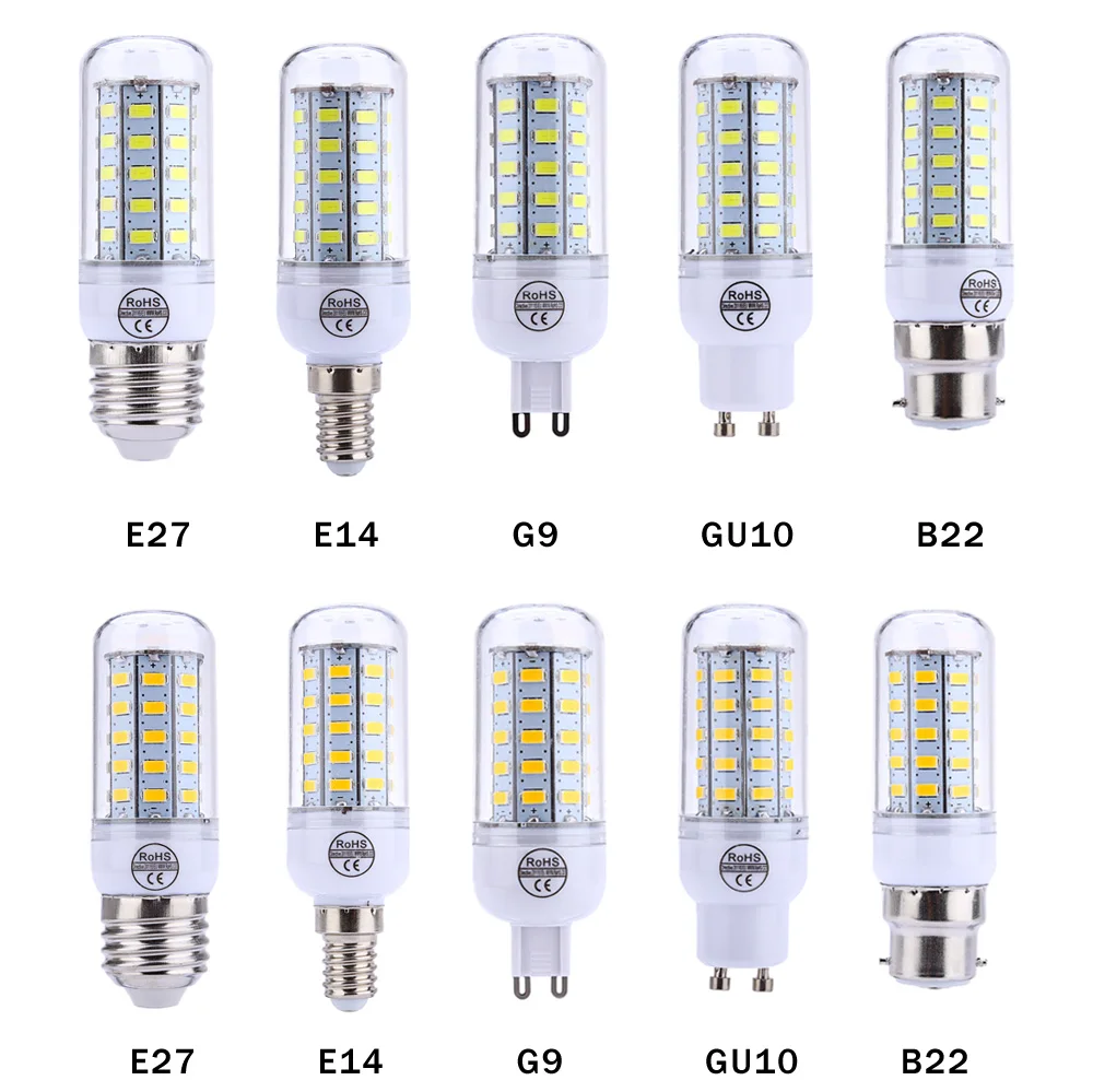 AC 220V E27/E14/G9/GU10/B22 4 5 W 400 450LM SMD 5730 Светодиодная лампа с 48 светодиодами