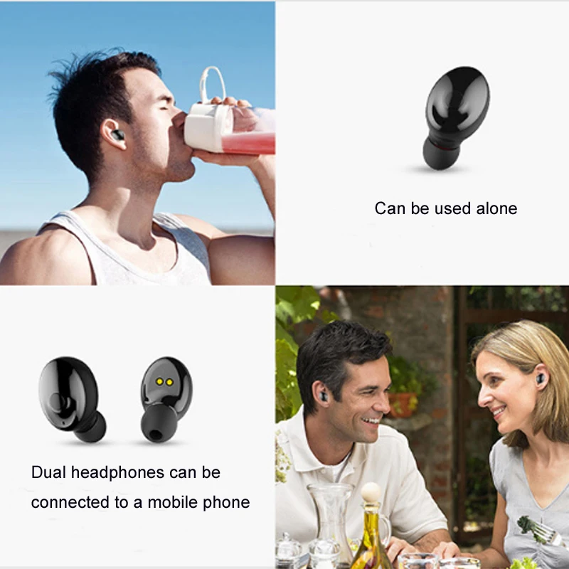 

Huppgou XG17 Wireless Bluetooth 5.0 earphones TWS Pairs Ears Dual 5.0 earphones Stereo Wireless Sports Mini for Music Games