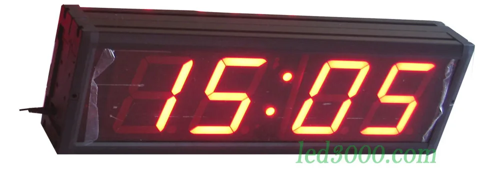 

4-дюймовые Настенные светодиодные часы красного цвета с двойным циферблатом, часы и минуты, высокая яркость, дистанционное управление, своб...