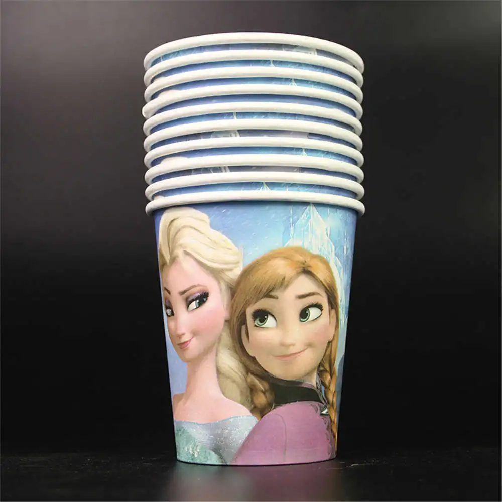 10pcs cup Дисней Замороженные 20 детей день рождения праздник партия одноразовая посуда детский душ вечерние принадлежности набор посуды - Цвет: 10pcs cup