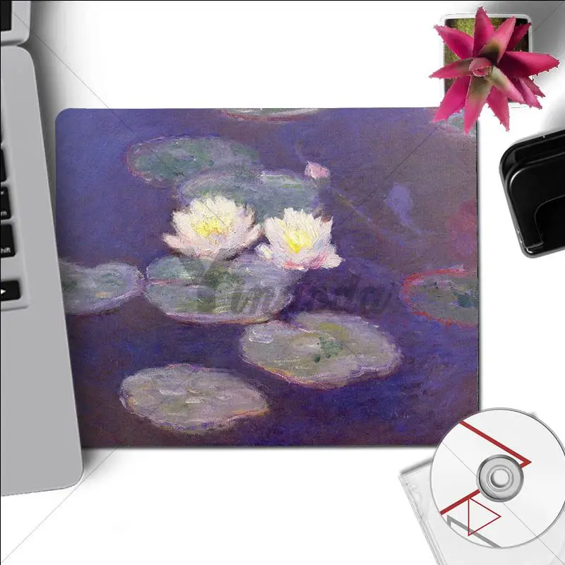 No Lock Edge18x22cm Коврик для мыши Yinuoda Monet Garden Lotus, компьютерный коврик, размер для 180x220x2 мм и 250x290x2 мм, маленький коврик для мыши - Цвет: No Lock Edge18x22cm