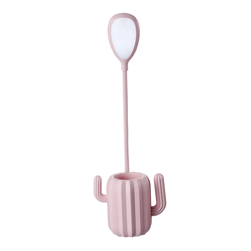 Decorative Usb Charge Flexible Eye-care Led Charging Touch Night Light Cactus Table Lamp Bedside Reading With Pen Holder | Лампы и