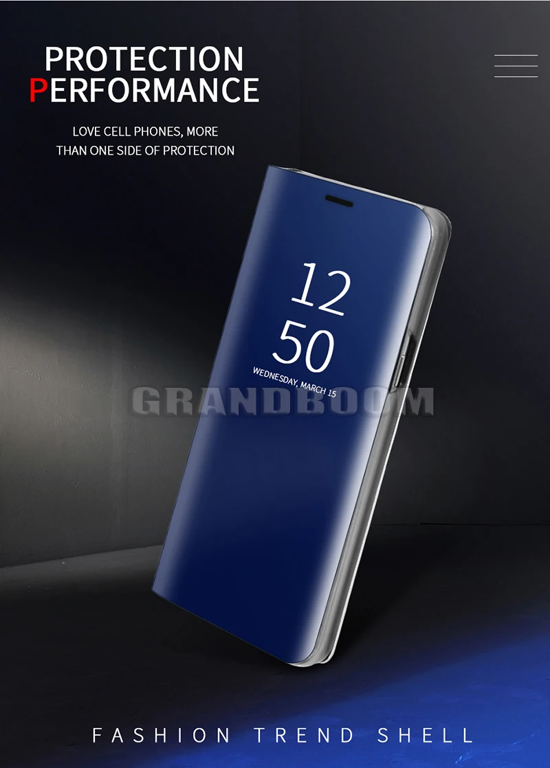 10 шт. кожа флип умный зеркальный чехол для samsung A20E A10E A10S A20S M30S M30 M20 M10 A90 A80 A70 A60 A50 A40 с подставкой