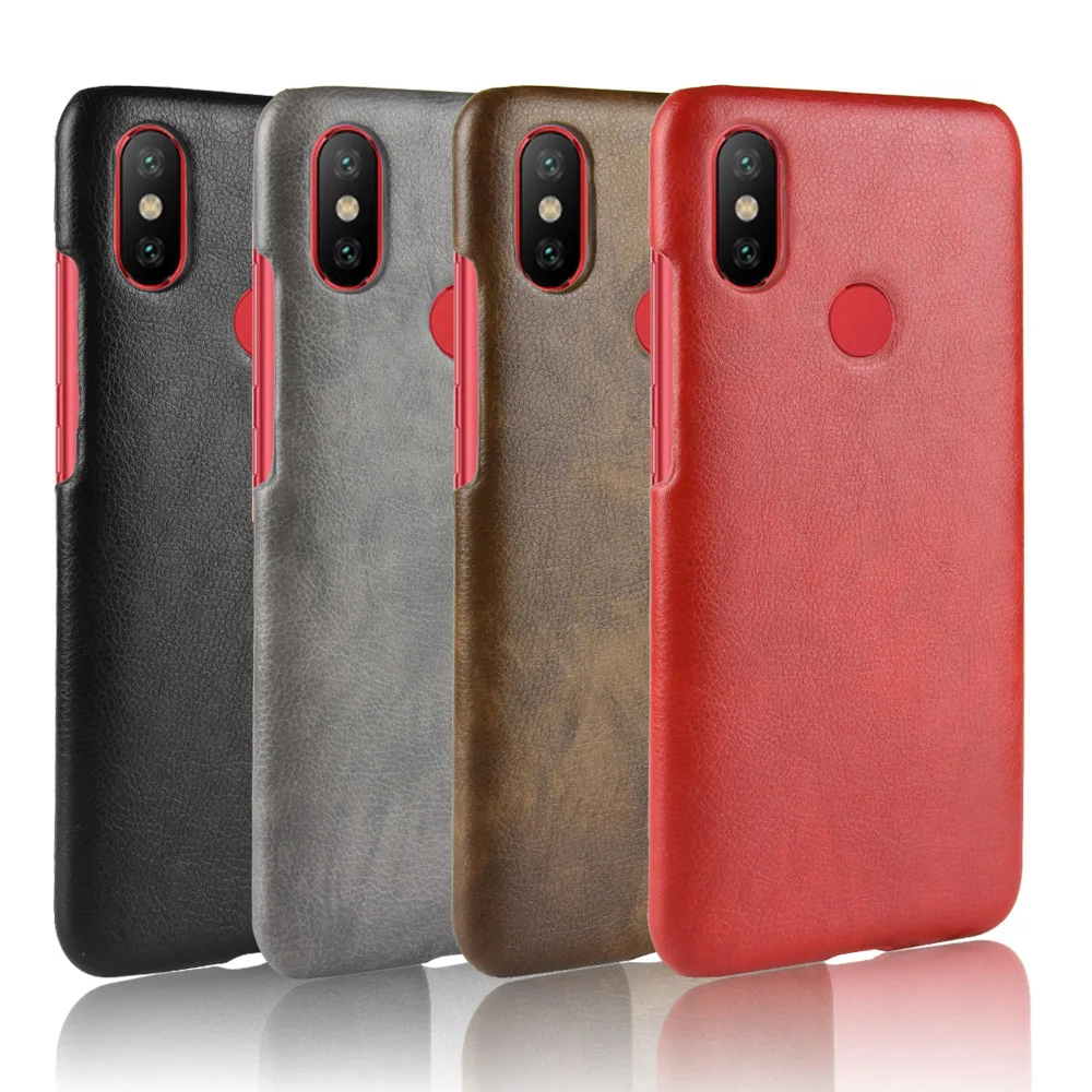 Litchi ретро кожаный чехол для XiaoMi 6X A2 кожного покрова ударопрочный жесткий корпус