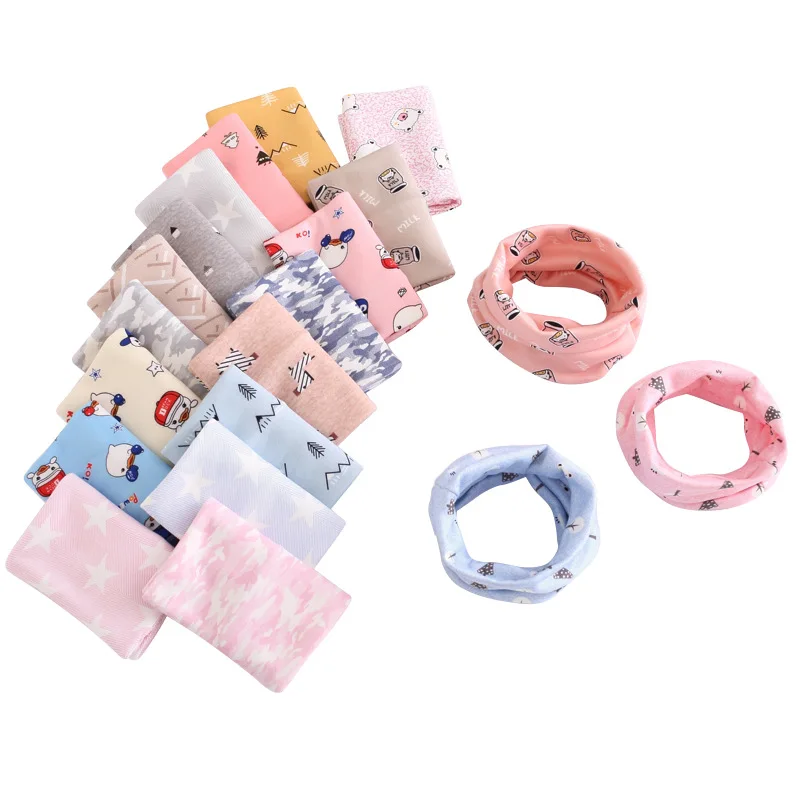 

2018 New Fashion Cotton Baby Scarf Children Plus Velvet Scarves Kids Boy Neckerchief Autumn Winter Baby Neck Collars Girls Scarf