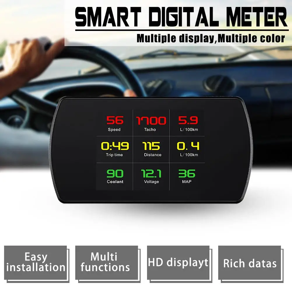 P12 4 2 ЖК дисплей OBD HUD головой вверх Дисплей Цифровой автомобиль Скорость проектор