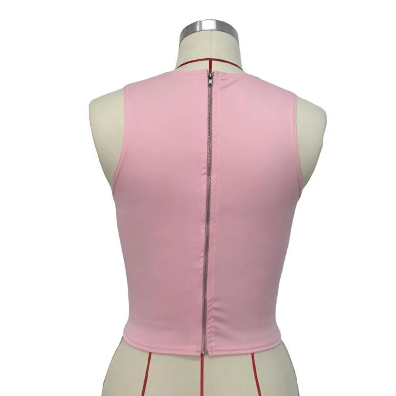 2017 летний Модный укороченный топ без рукавов на шнуровке в уличном стиле