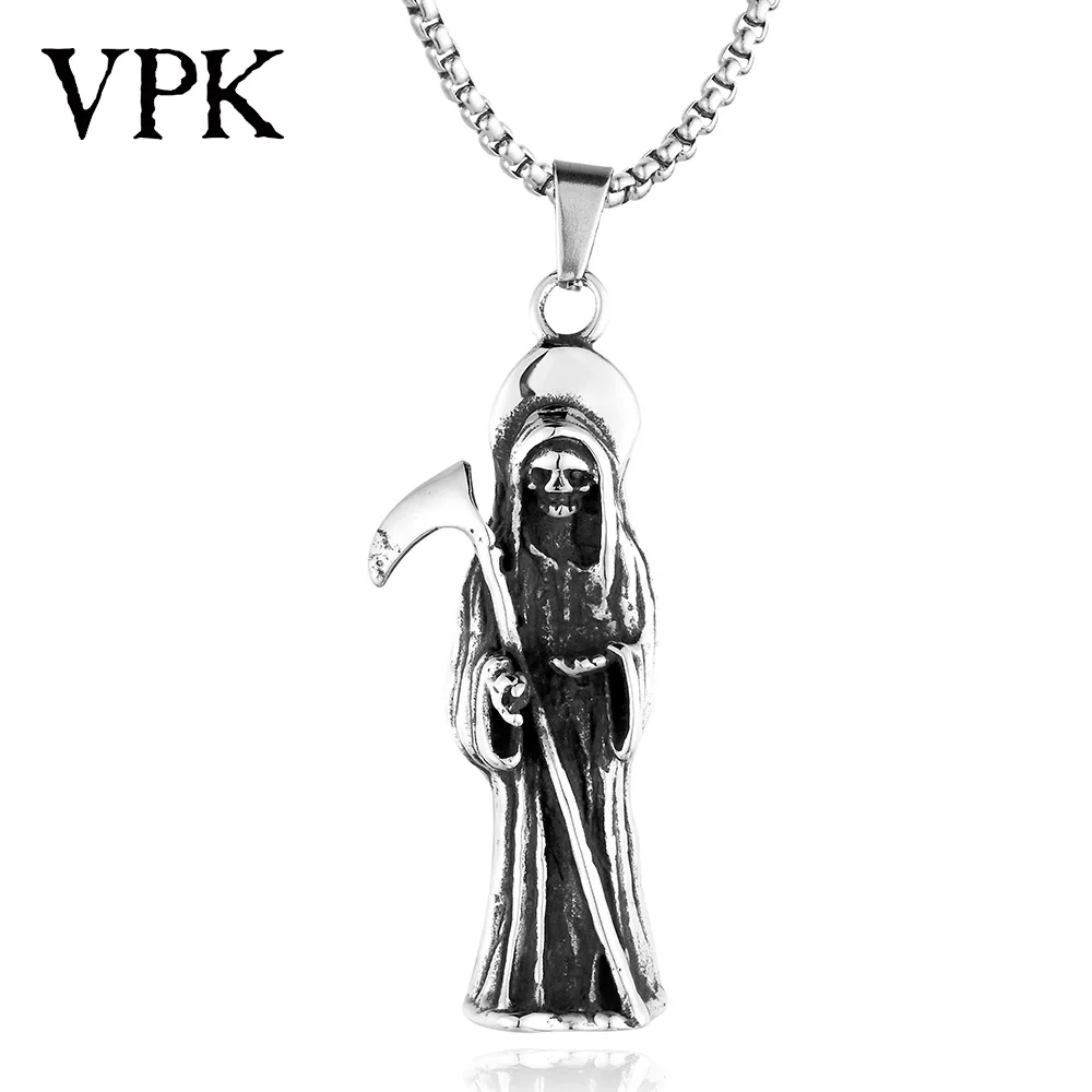 VPK hot selling with sickle skull pendant man death titanium steel men's Gothic Punk for man's gift | Украшения и