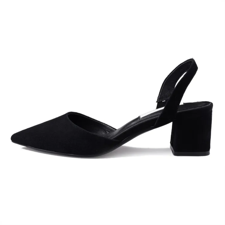 MLJUESE 2018 women sandals Kid Suede black color Gladiator slingbacks pointed toe beaches casual size 34-40 | Обувь