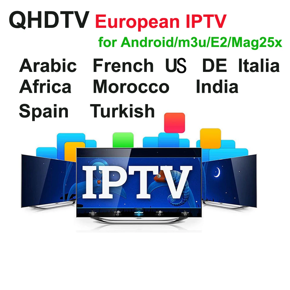 Обновление SUB tv QHD tv 1 год французские арабские каналы Нидерланды африканские США Великобритания европейские IP tv подписка для Android tv Box Smart
