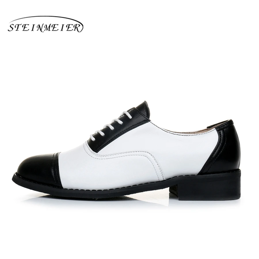 Оксфорды из натуральной кожи дизайнерские винтажные туфли на плоской подошве