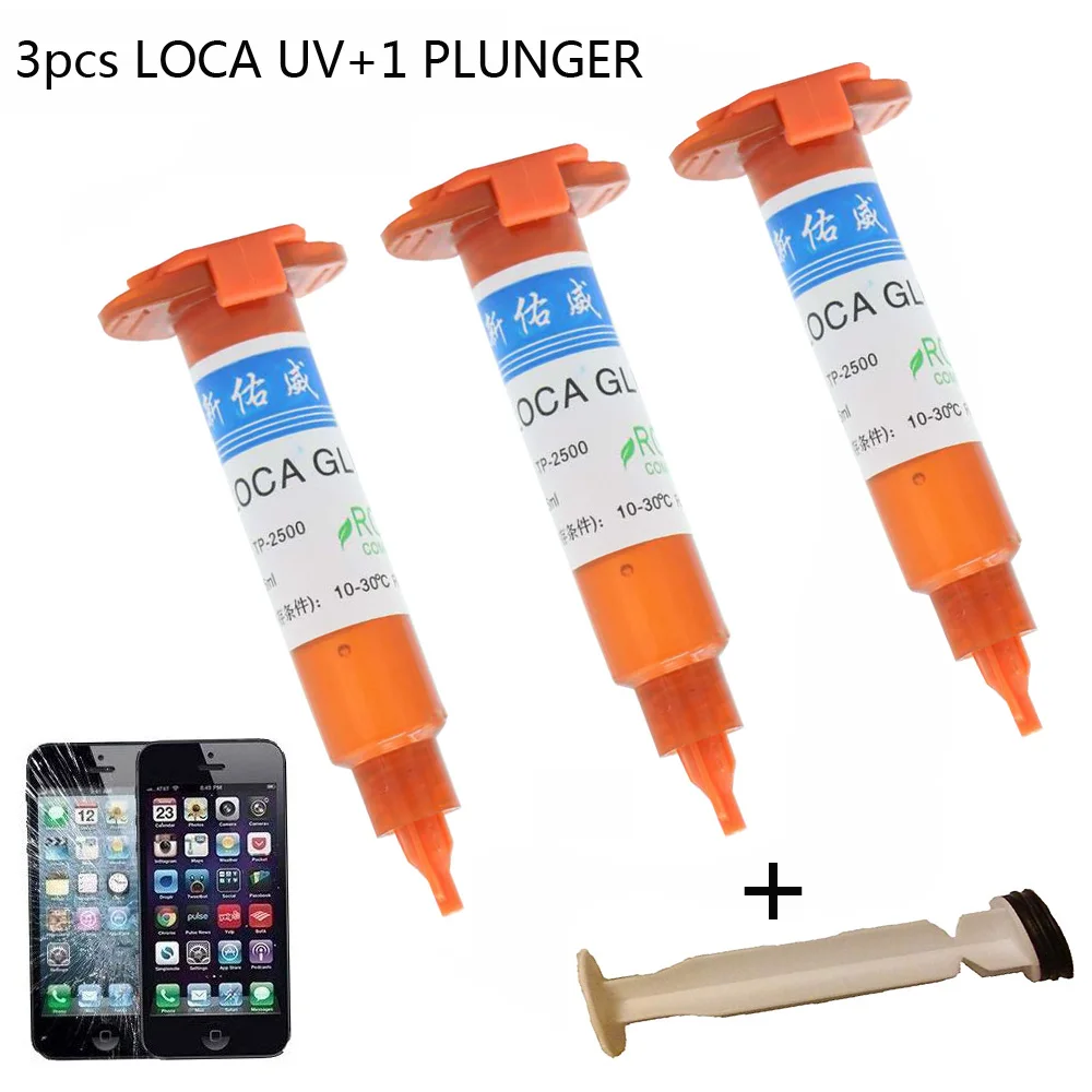 3pcs TP-2500 Высококачественный TP-2500 LOCA УФ-Жидкий оптический прозрачный клей УФ-клей для сенсорного экрана sumsung galaxy iPhone+ открывалка - Цвет: 3pcs TP-2500