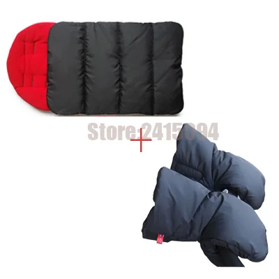 Red set Аксессуары для детских колясок, конверты для детских колясок, спальные мешки, перчатки для детских колясок, ручное покрытие, теплая муфта для рук - Цвет: Red set