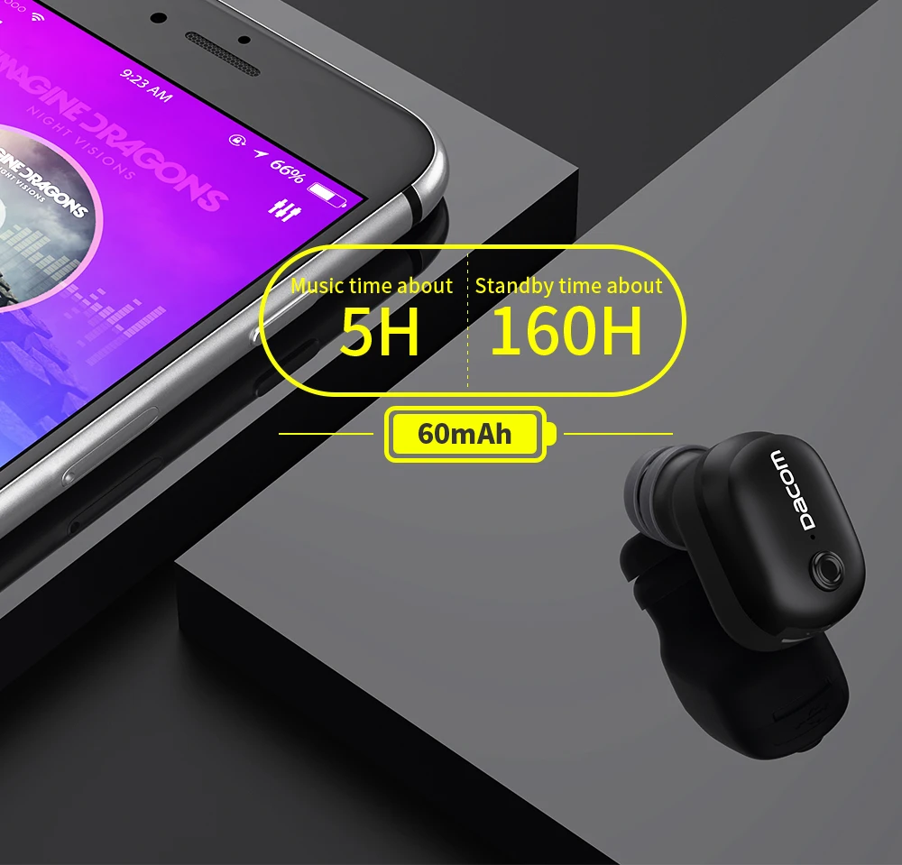 Dacom K8i Микро Мини Bluetooth гарнитура спортивные одиночные беспроводные наушники