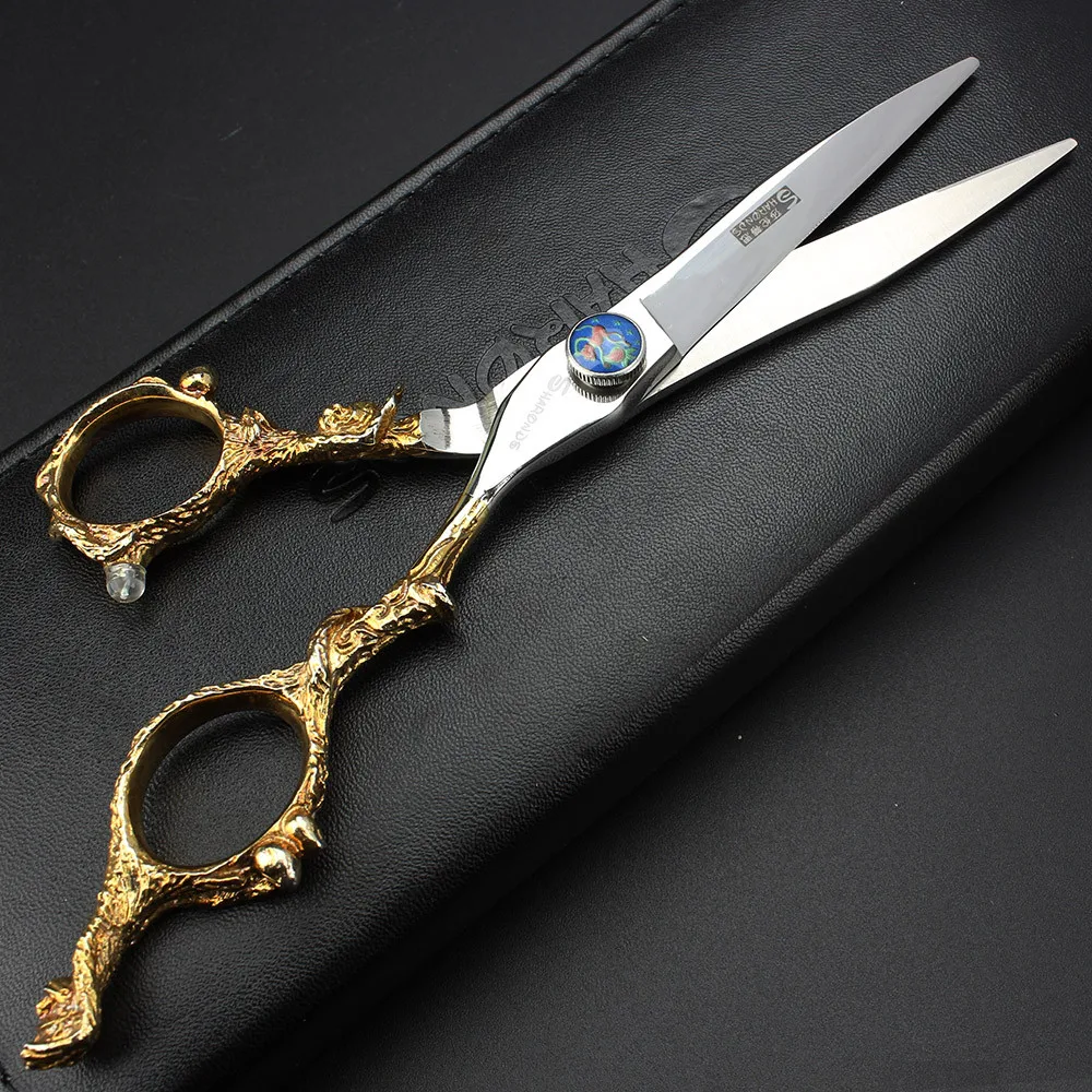 Набор парикмахерских ножниц с золотистой ручкой 6 дюймов|hairdressing scissors|hairdressing scissor