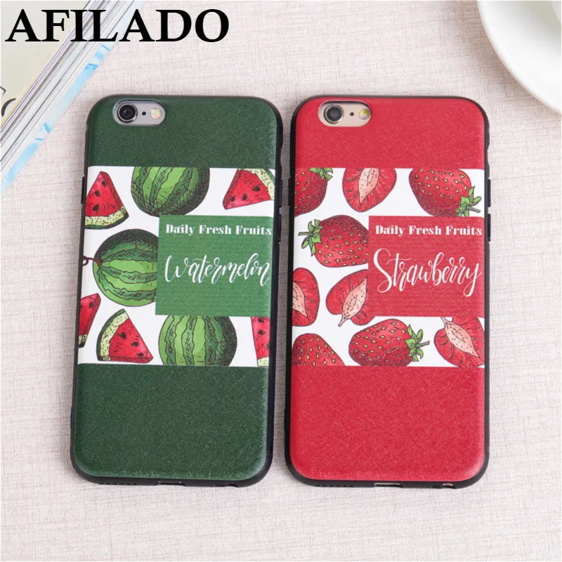 Cute Cartoon Fruits Watermelon Banana Soft Slim Coque Cases for Apple iPhone 6 6s Phone Case Silicone Capa Cover IPhone |