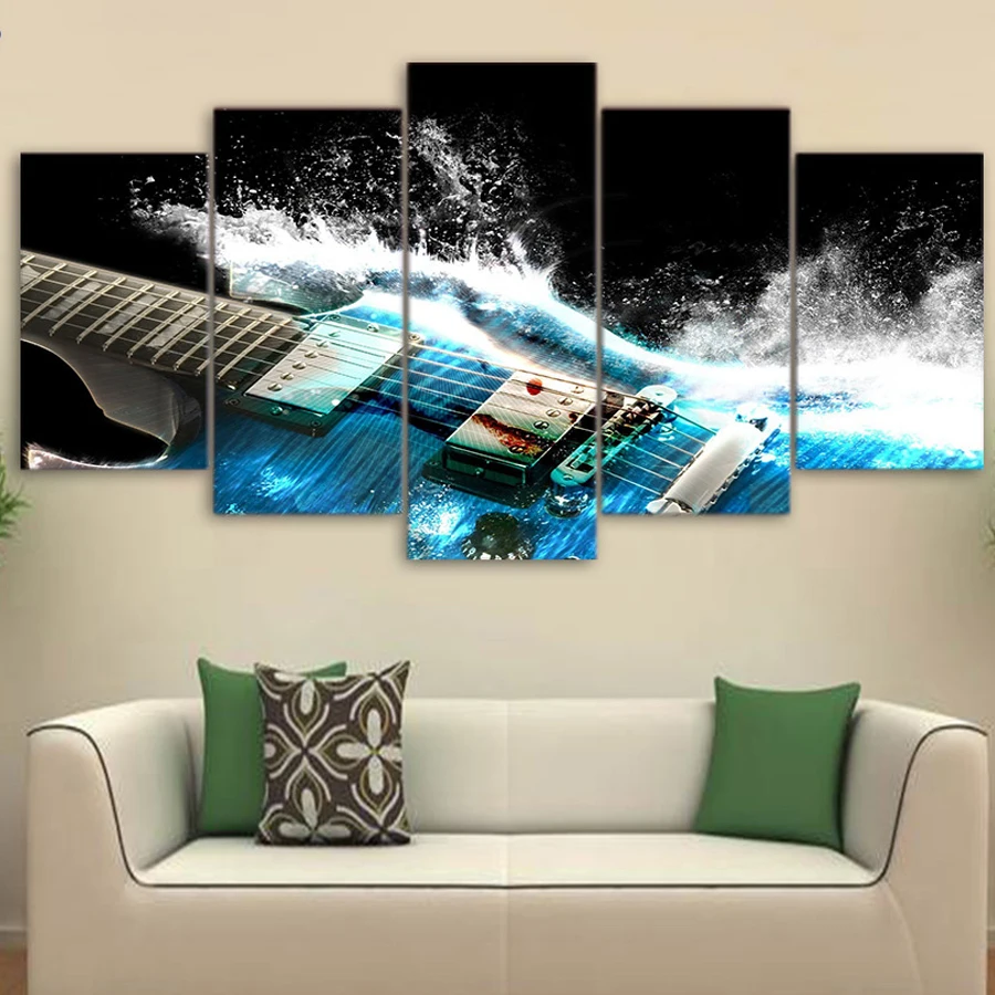 5D Diy Diamond Painting Cross Stitch Home Decor Full Rhinestones Mosaic Embroidery Abstract Romantic guitar music AS848 | Дом и сад