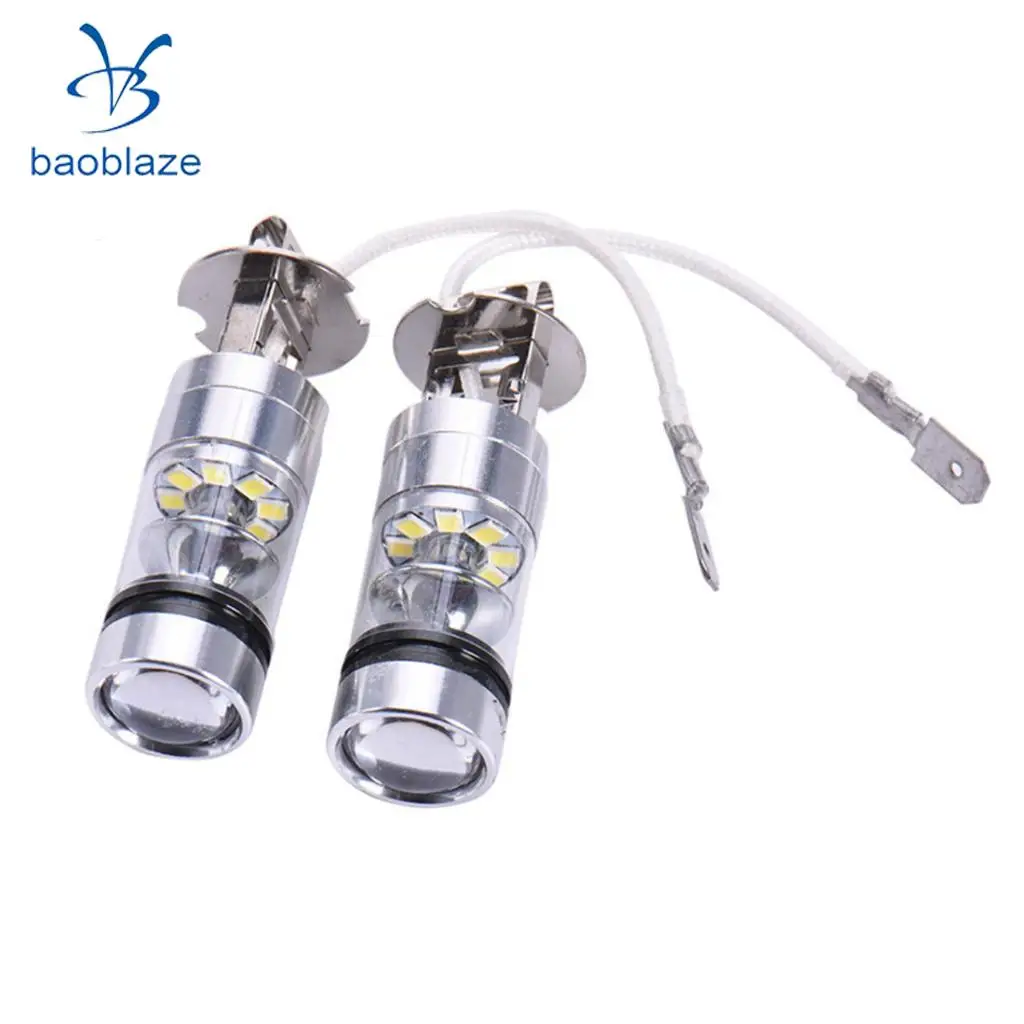 2pcs H3 8000K 100W High Power LED Foglights Daytime Running Bulbs Ice Blue | Лампы и освещение